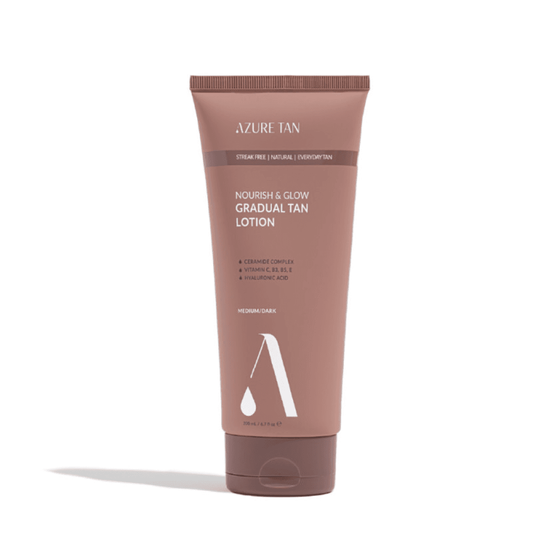 Azure Tan “Nourish and Glow” vidutinis/tamsus savaiminio įdegio losjonas 200 ml