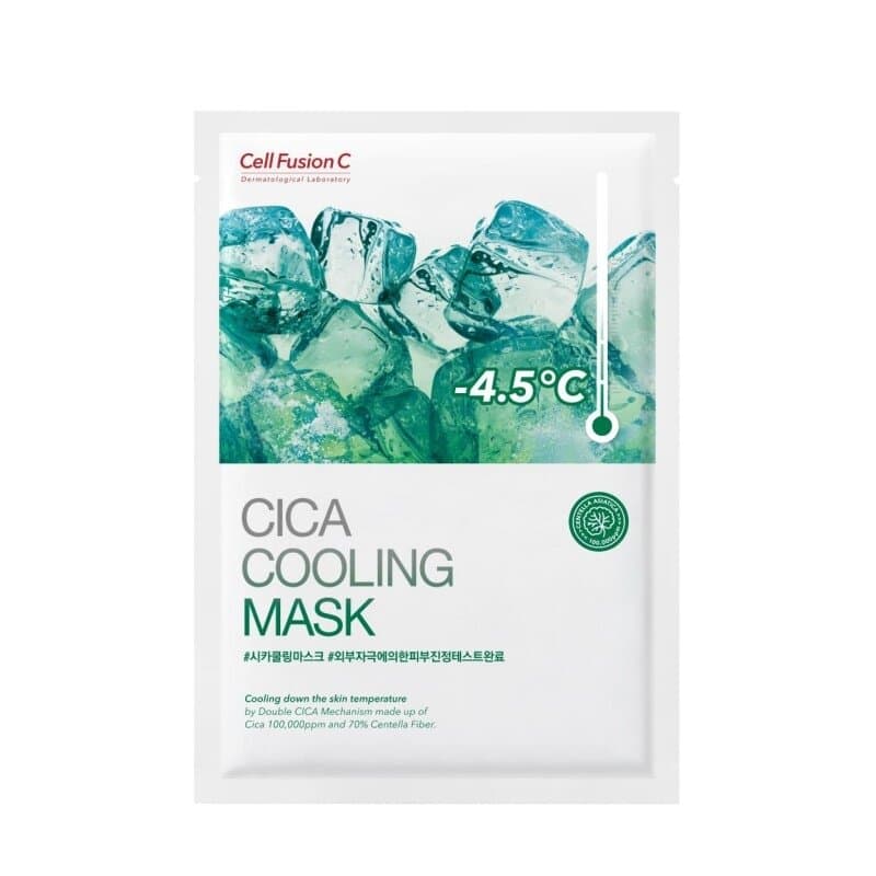Cell Fusion C „Cica Cooling Mask” vėsinanti ir raminanti veido kaukė 1 vnt