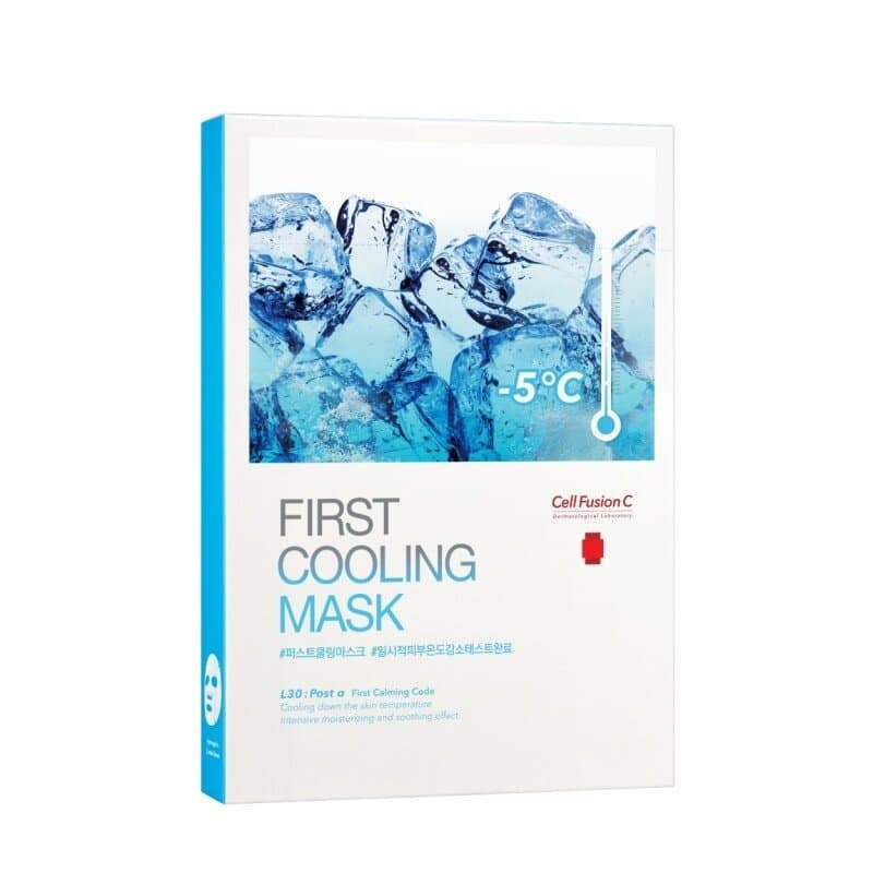 Cell Fusion C Vėsinanti ir drėkinanti lakštinė veido kaukė „First Cooling Mask“ 5 vnt x 27 g