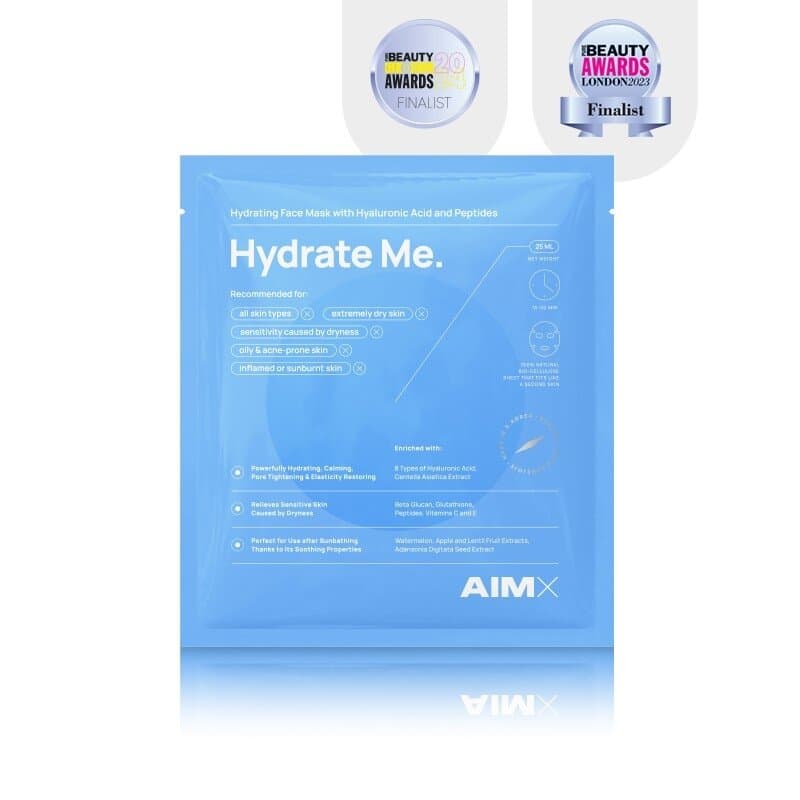 Greito poveikio giliai drėkinanti veido kaukė su peptidais AIMX „Hydrate Me“ 1 vnt x 30 g