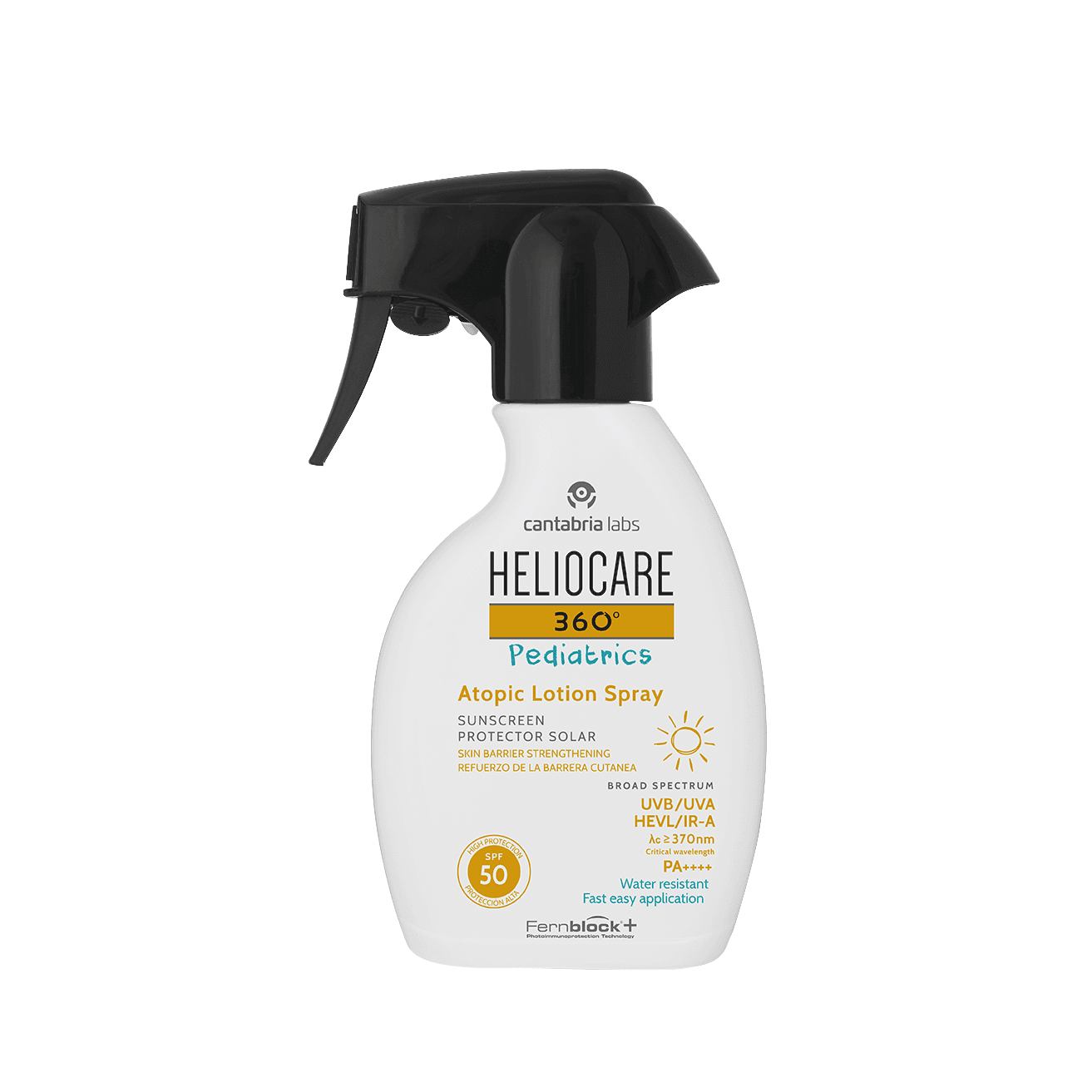 HELIOCARE 360 PEDIATRICS PURŠKIAMA APSAUGA NUO SAULĖS ATOPINEI VAIKŲ IR KŪDIKIŲ KŪNO ODAI SPF50, 250 ML