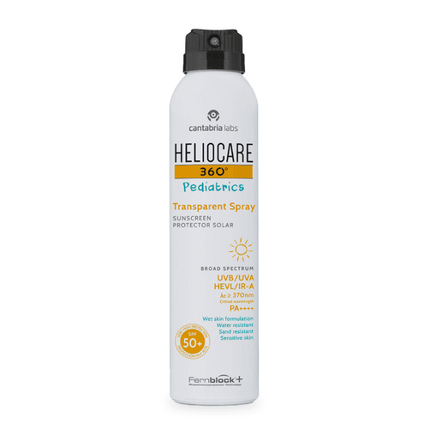 HELIOCARE 360 PEDIATRICS TRANSPARENT PURŠKIAMA APSAUGA NUO SAULĖS VAIKAMS SPF50+, 200 ML