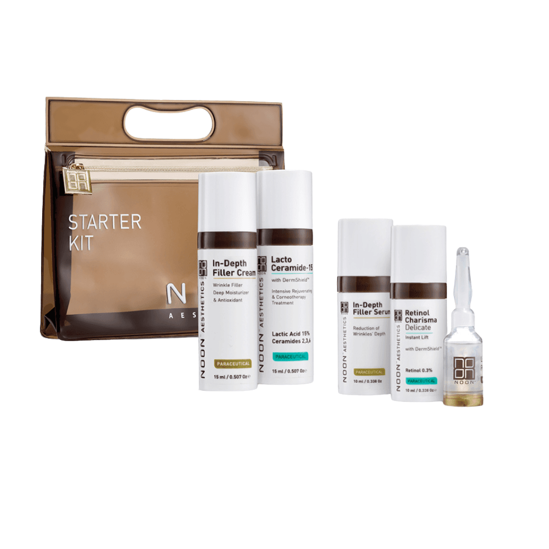 NOON Aesthetics™ ANTI-AGING Starter Kit rinkinys skirtas brandžiai odos priežiūrai namie