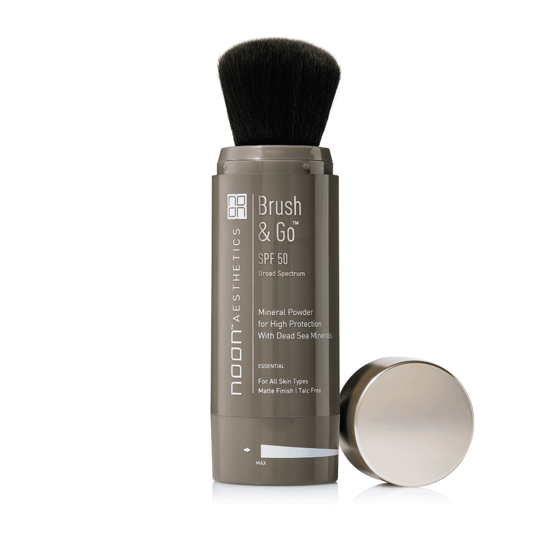 NOON Aesthetics™ Brush & Go - SPF 50 mineralinė apsauga nuo saulės visų tipų odai (Tone 02), 2x5 g.